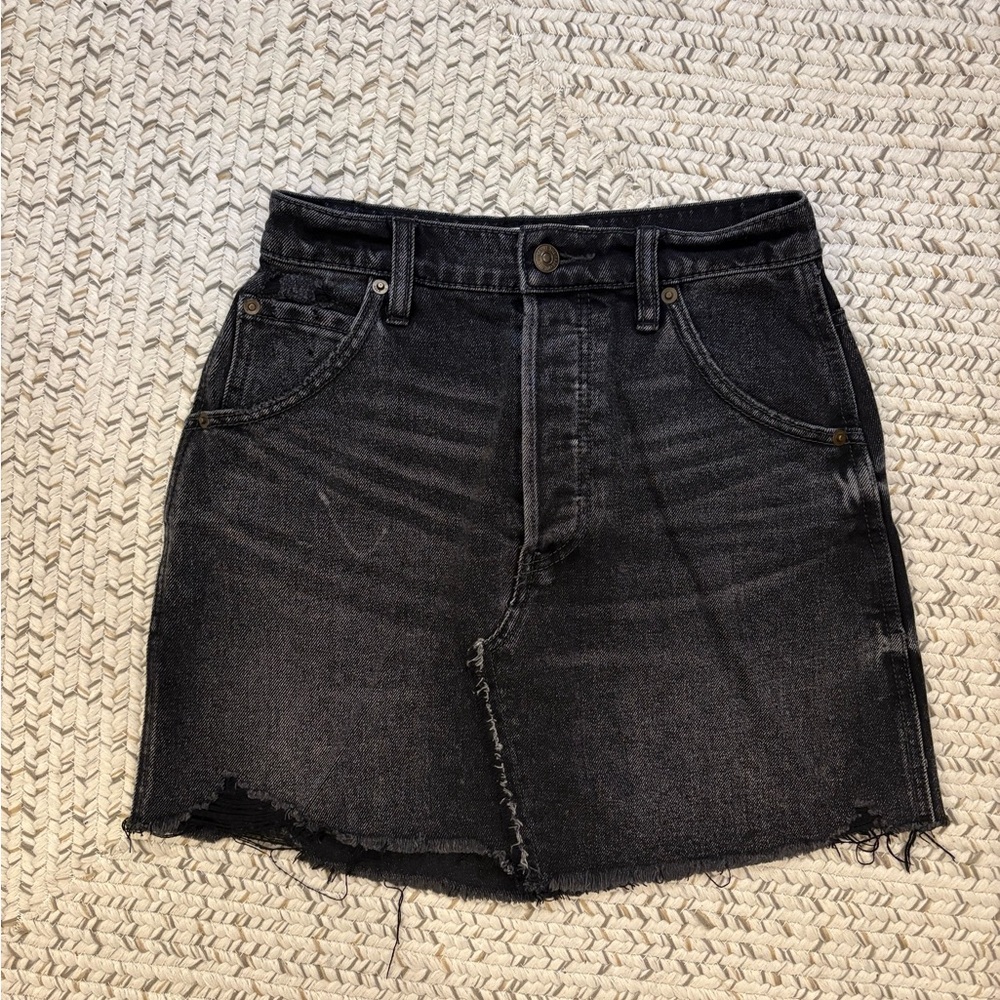 We The Free Charcoal Denim Skirt